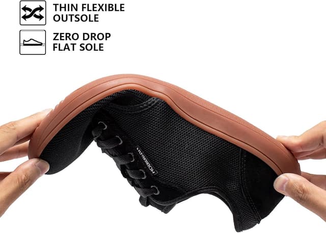Detalle de HOBIBEAR unisex wide barefoot minimalist shoes for trail walking and outdoor use