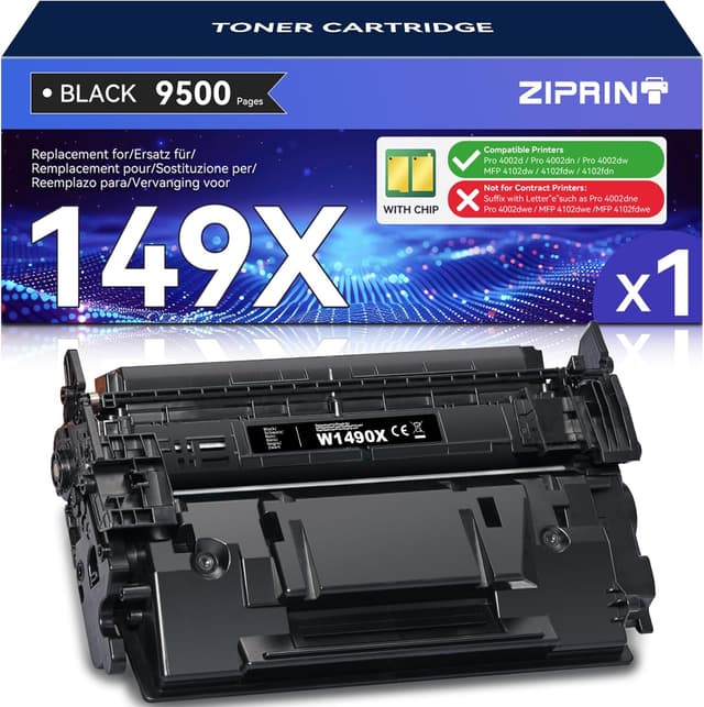 Detalle de ZIPRINT 149X (con chip) compatibile con HP 149X/149A per LaserJet Pro 4002 e MFP 4102 – toner nero