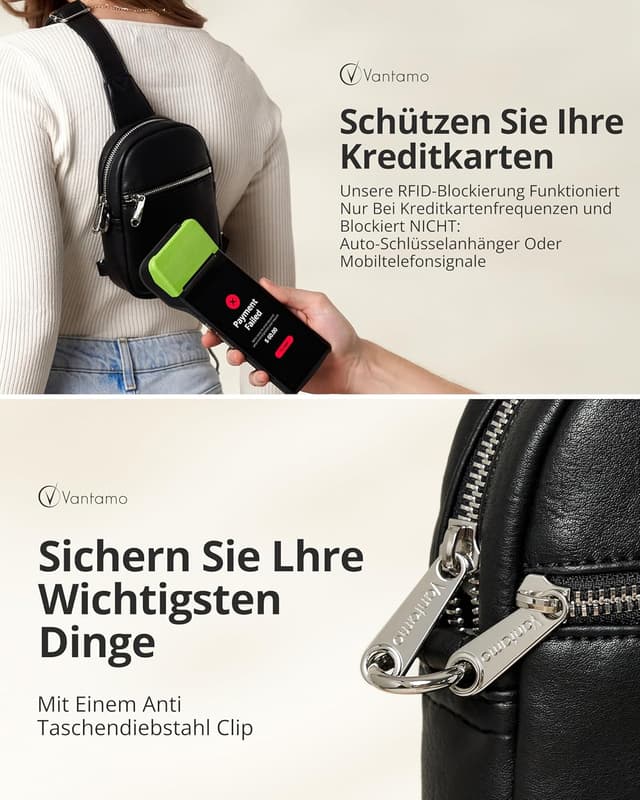 Thumbnail 2 de Vantamo Umhängetasche Damen RFID Block