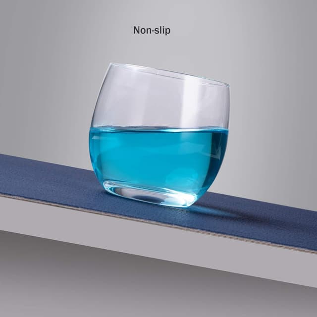 Detalle de Myir JUN Tischsets aus PVC-Kunstleder (hellgrau/blau) – beidseitig nutzbar, abwaschbar, Set mit 4