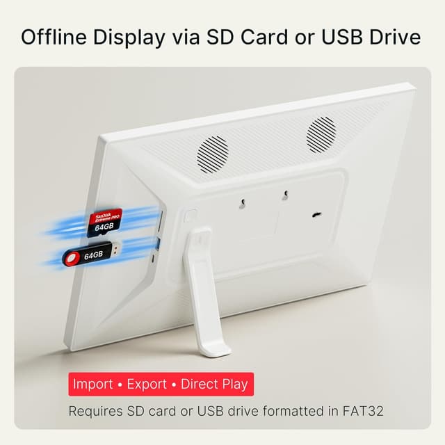 Detalle 2 de Frameo 64GB 15.6" WiFi Digital Photo Frame (Classic White) – 1920×1080 FHD IPS Touch, Auto-Rotate