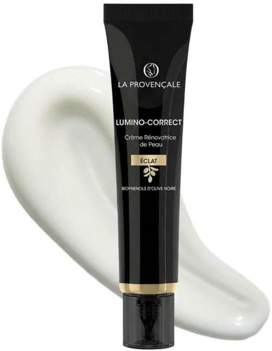Detalle de La Provençale Lumino-Correct Crème Rénovatrice de Peau booster d’éclat aux biophénols d’Olive noire (40 ml)