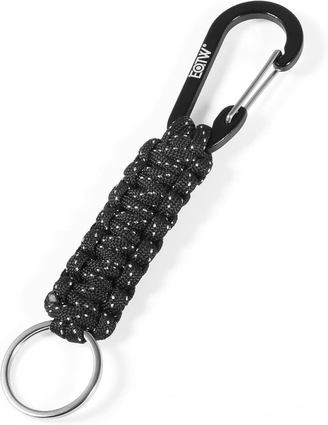Detalle 2 de EOTW Paracord Schlüsselanhänger mit Karabiner und D-Ring – personalisierbar für Schlüssel, Flasche & Alltag