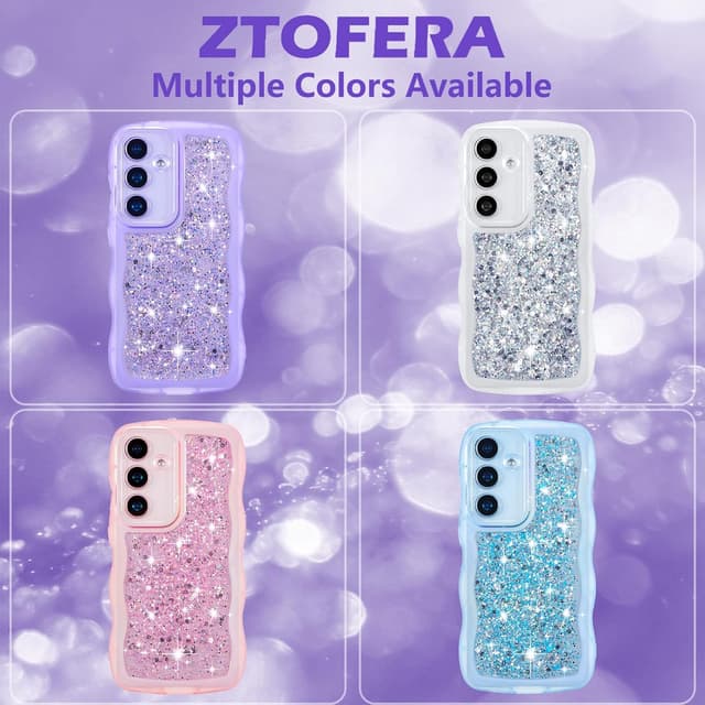 Detalle 2 de ZTOFERA Galaxy A17 5G Case (6.7-inch) — Glitter Curly Wavy TPU Protective Cover, Purple
