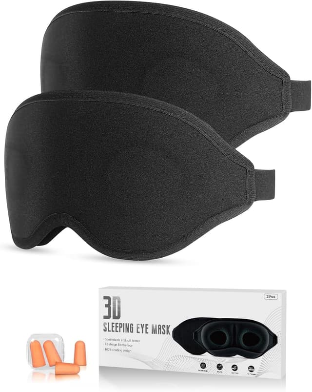 Imagen de Eye Mask 2 Pack 3D Sleep Mask Black en OfertitasTOP