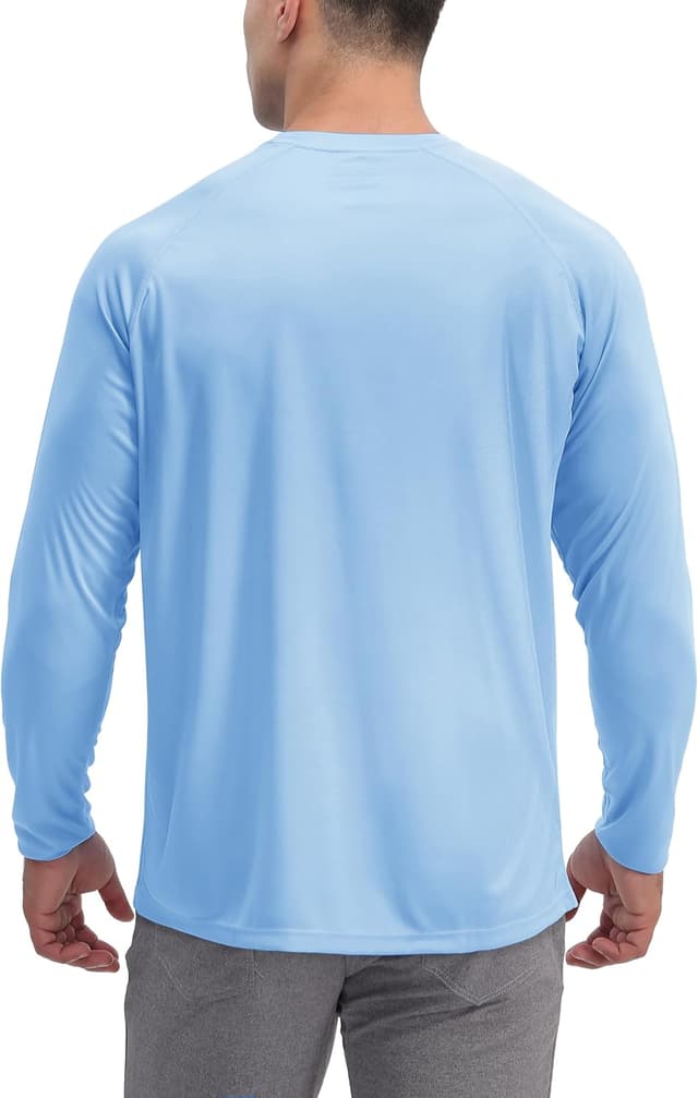 Detalle 2 de KEFITEVD Men’s Summer Long Sleeve Quick Dry Top – Lightweight Outdoor Beach Shirt