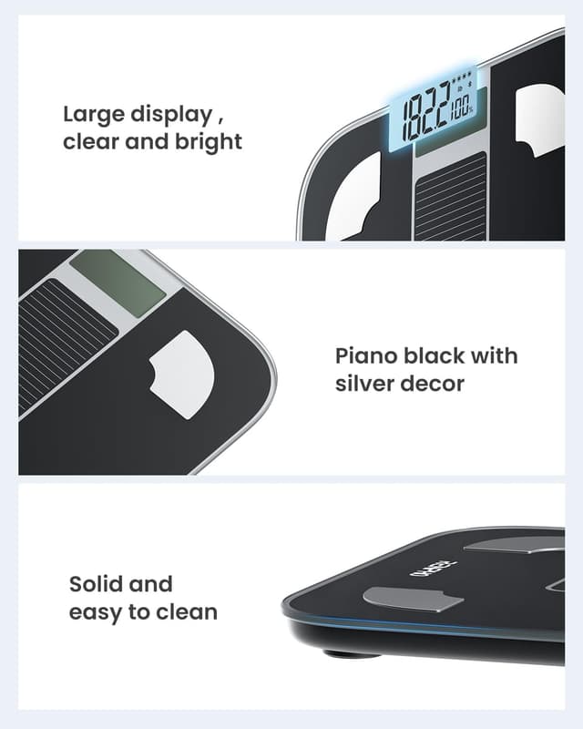 Thumbnail 6 de RENPHO Bilancia Pesapersone Digitale Solare con Bluetooth e App (180 kg), impedenziometrica senza batterie