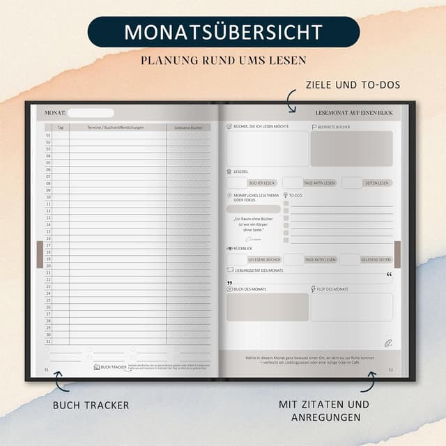 Thumbnail 3 de BIROYAL Book Journal Lesetagebuch 52