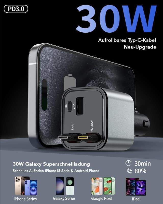 Detalle 2 de Aimtel Aimtel 4 in 1 69 W USB-C Auto-Ladegerät