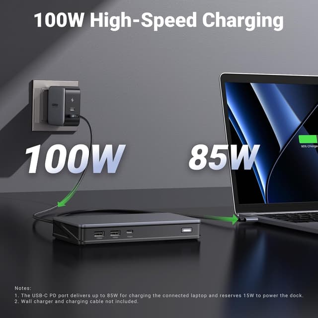 Detalle 2 de UGREEN Laptop Docking Station 100W PD