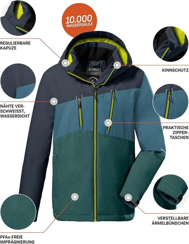 Detalle 2 de Killtec Jungen Kow 204 Bys Jckt Outdoorjacke mit Kapuze – Funktionsjacke mit 10.000 mm Wassersäule