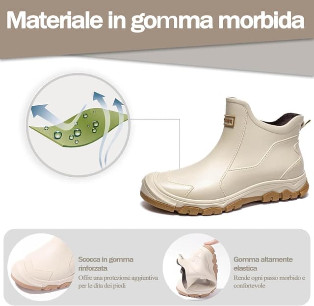 Detalle de Gugifcto stivali di gomma impermeabili antiscivolo da lavoro e pioggia uomo/donna