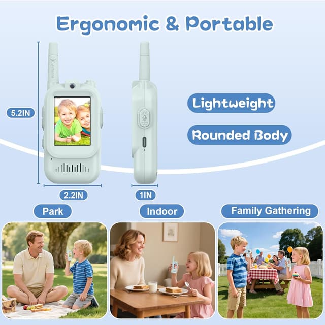 Detalle de Hangrui Video Walkie Talkies for Kids (2-Pack) with Long Range & Video