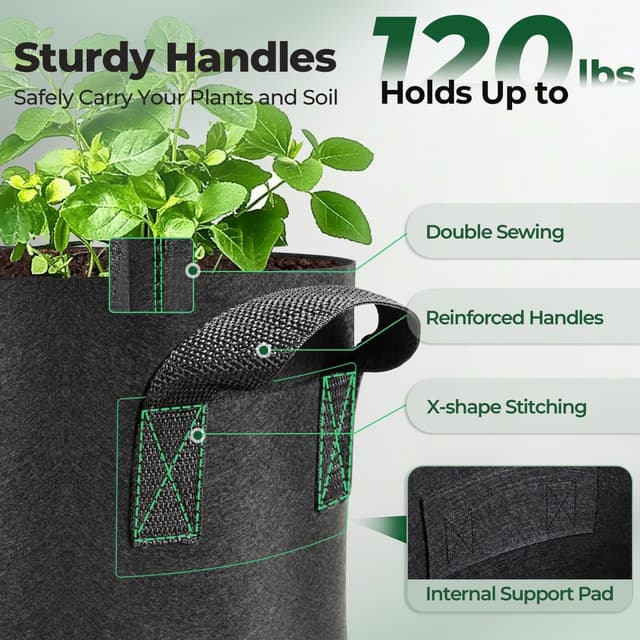 Thumbnail 2 de T4U grow bags 5 gallon, pack of 5