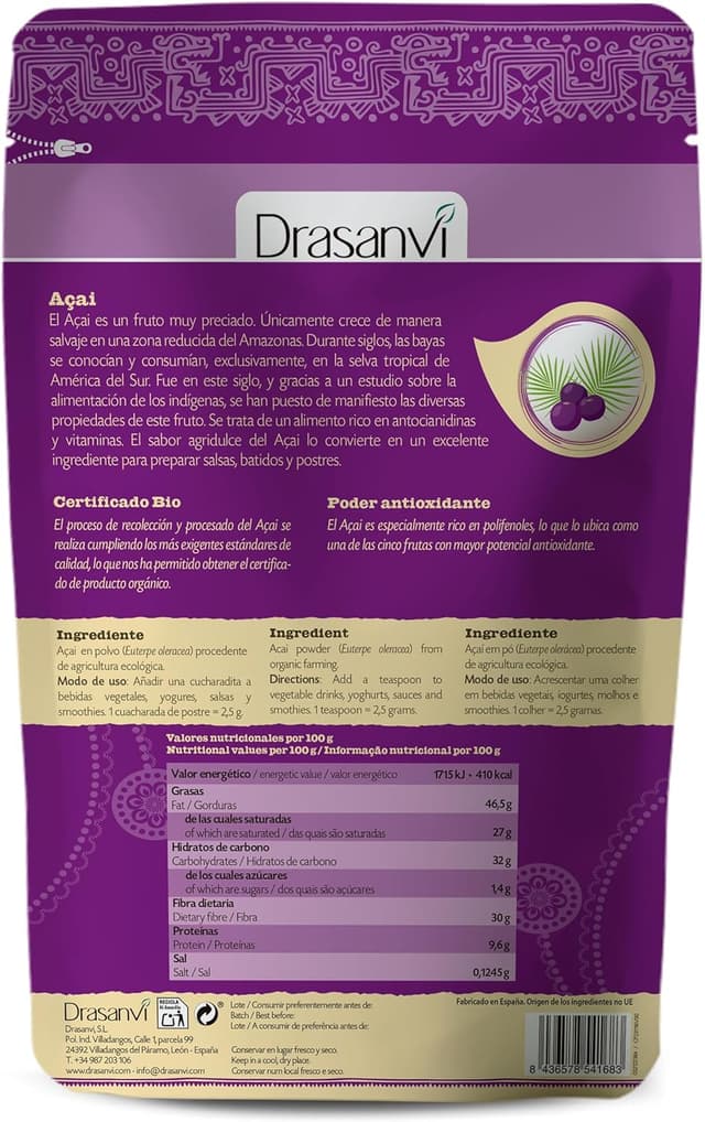 Thumbnail 1 de Drasanvi ACAI Bio doypack 70 g superalimento 🥣
