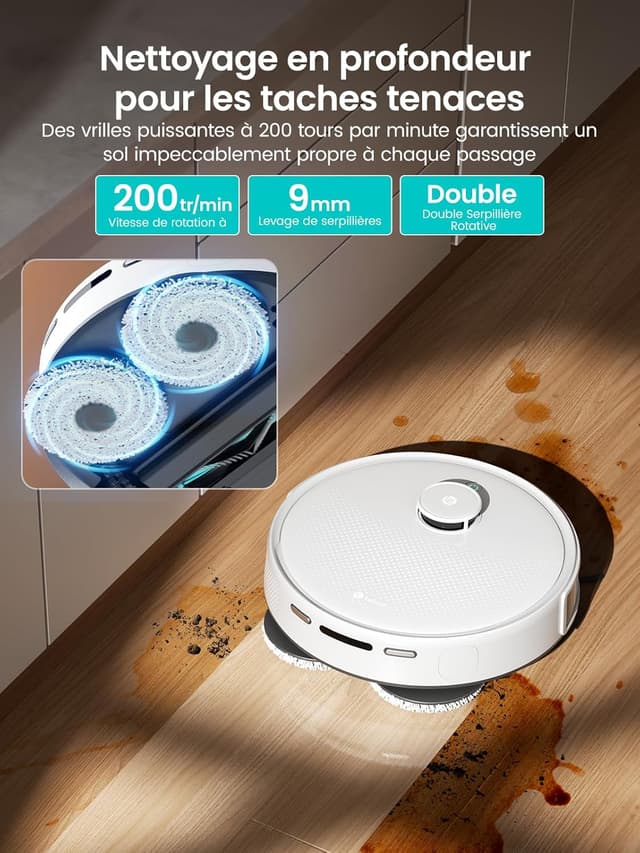Detalle de Lefant M3 Max Robot Aspirateur Laveur avec station multifonctionnelle, navigation LiDAR et levage de serpillière 9 mm