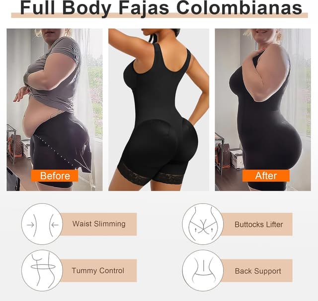 Thumbnail 4 de SHAPERX Women's Fajas Colombianas Tummy Control Shapewear Bodysuit