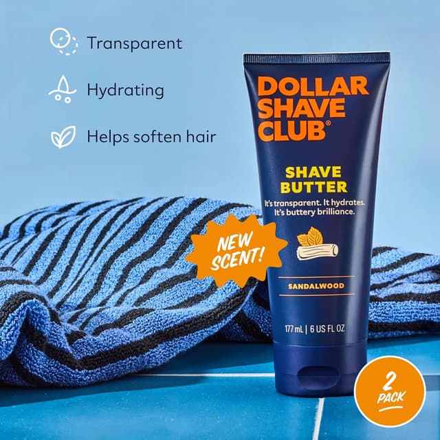 Detalle de Dollar Shave Club Shave Butter (Sandalwood) Translucent Shaving Cream, 6 oz (2 Pack)