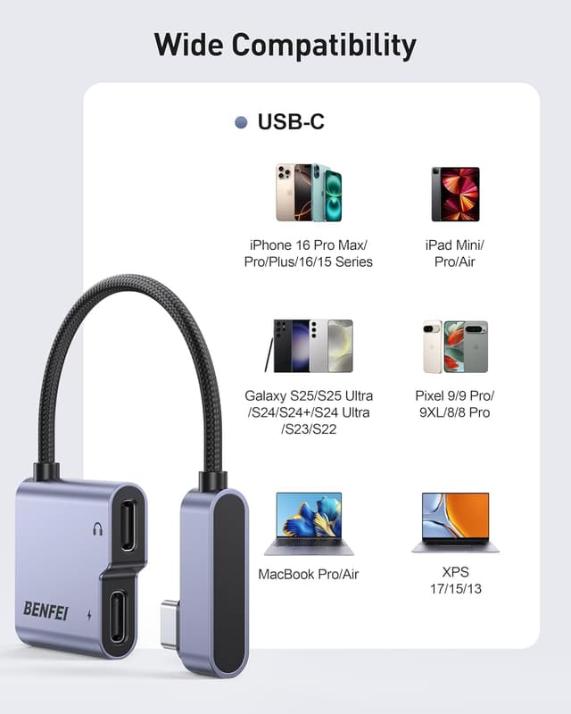 Thumbnail 5 de BENFEI USB C Splitter 60W avec audio