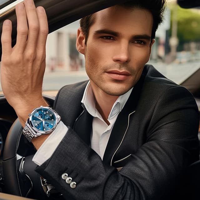 Detalle 1 de OLEVS Quarz Herrenarmbanduhr mit Chronograph