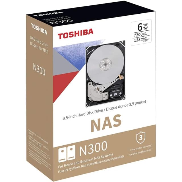 Detalle de Toshiba NAS N300 3,5” 6TB SATA 3 (unidad interna para NAS)