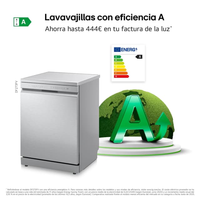 Thumbnail 4 de LG DF273FV lavavajillas reacondicionado con QuadWashTM para 14 servicios y tercera bandeja