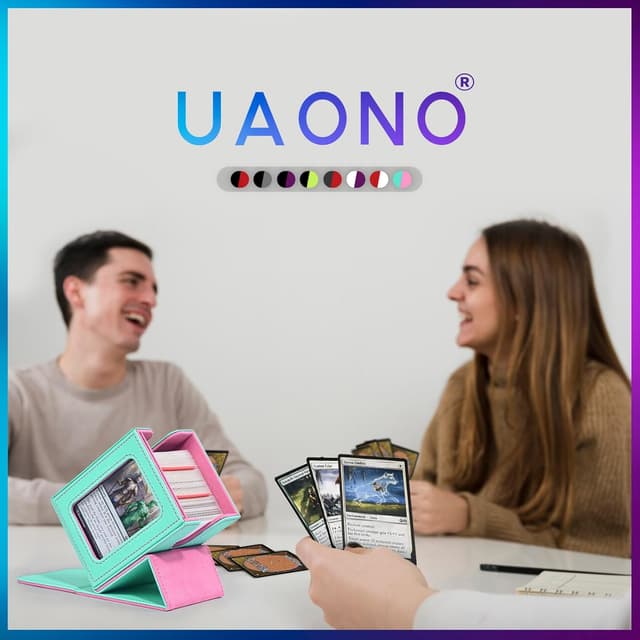 Detalle 2 de UAONO Commander Deck Box Card Case (Turquoise/Pink) for 100+ Double-Sleeved Cards