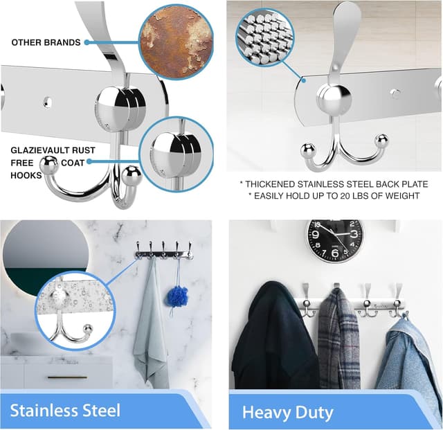 Detalle 2 de GlazieVault wall coat hooks 2 pack