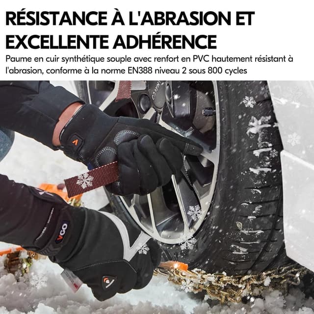Detalle de Vgo... gants de travail hiver étanches avec écran tactile pour chambre froide et congélateur (SL8777FW, noir, XXL)
