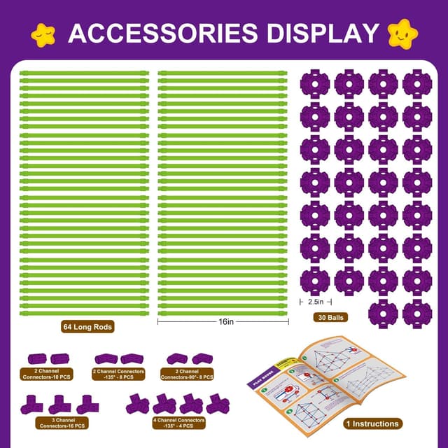 Detalle 2 de Glow In The Dark Fort Building Kit for Kids (140-Piece STEM Fort Set)