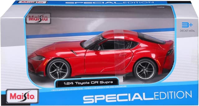 Thumbnail 6 de Maisto Toyota GR Supra (rot) Modellauto 1:24 im Metall-Spritzguss – mit beweglichen Türen, Motorhaube und Lenkrad