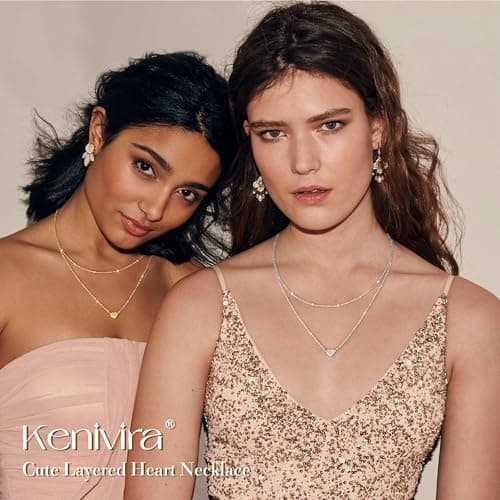 Detalle 2 de Kenivira collar de plata de ley 925 para mujer con colgante corazón