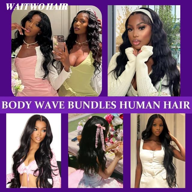 Thumbnail 5 de 12A Human Hair Bundles 20โ26 Inch Body Wave Hair Extensions ๐โ
