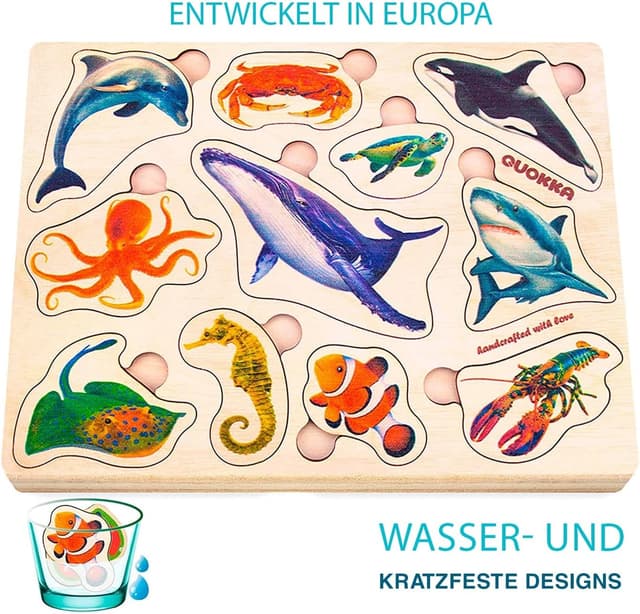 Detalle 2 de QUOKKA Lernpuzzle Steckpuzzle 3er-Set ab 2