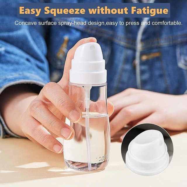 Detalle 2 de Aurdox Kleiner Pumpflaschenspender (50 ml) für Make-up, Wasser & Gesichtssprüher – nachfüllbarer, transparenter Sprühbehälter
