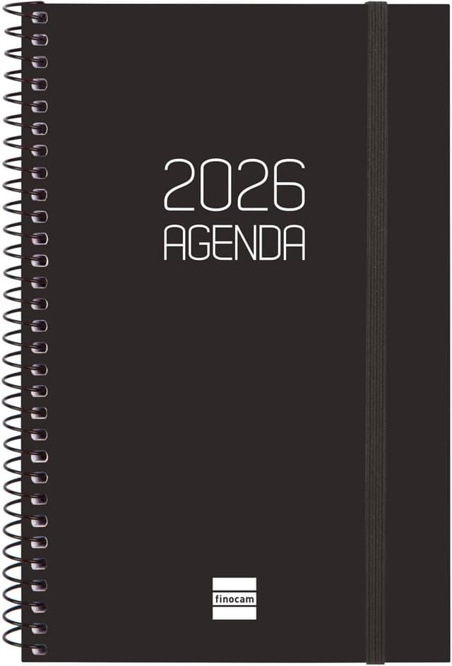 Detalle de Agenda Spirale 2026 Finocam – Semaine sur 2 pages, janvier à décembre (français) noir