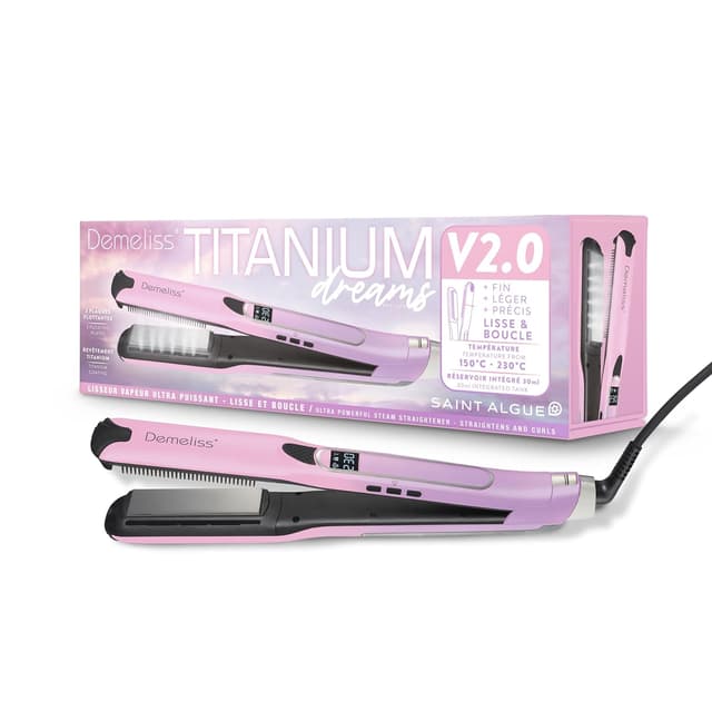 Detalle de Dampfglätter DEMELISS Titanium V2.0 Dreams Edition (Saint Algue) – leichter Titan-Dampfglätter für kräuselfreies Styling