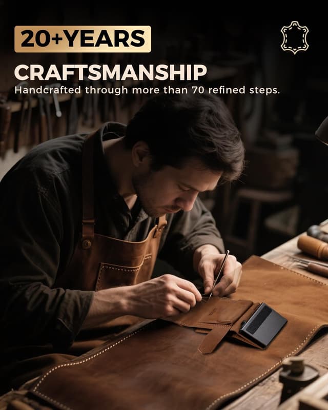 Detalle de LORZOR Magnetic Closure Card Holder Wallet with XXL Coin Pocket (RFID, Slim Leather) – for up to 10 cards