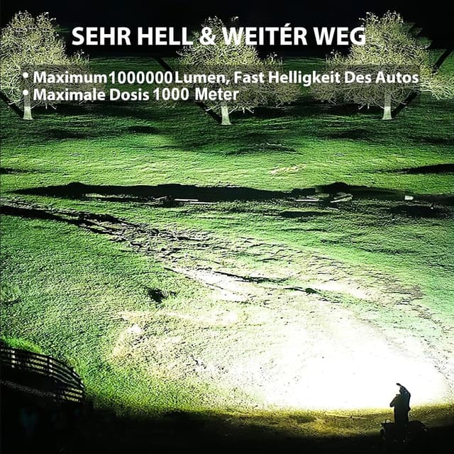 Detalle 2 de ZEUSFIRE Taschenlampe LED aufladbar mit USB, 7 Lichtmodi & IPX7 – für Camping, Wandern und Outdoor