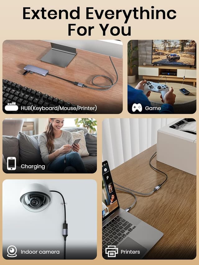 Thumbnail 5 de 3BAO USB Extension Cable 5m — USB 2.0 A male to A female