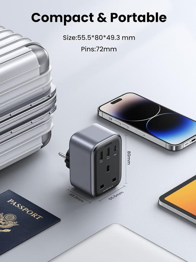 Thumbnail 5 de UGREEN UK to EU Plug Adapter 30W