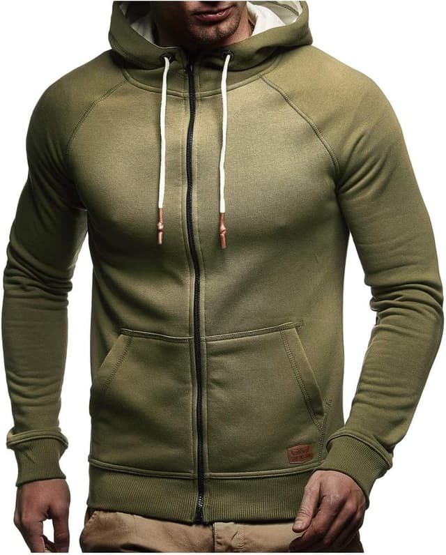 Thumbnail 6 de Leif Nelson LN8124 – veste de survêtement à capuche homme en coton, coupe ajustée, noir