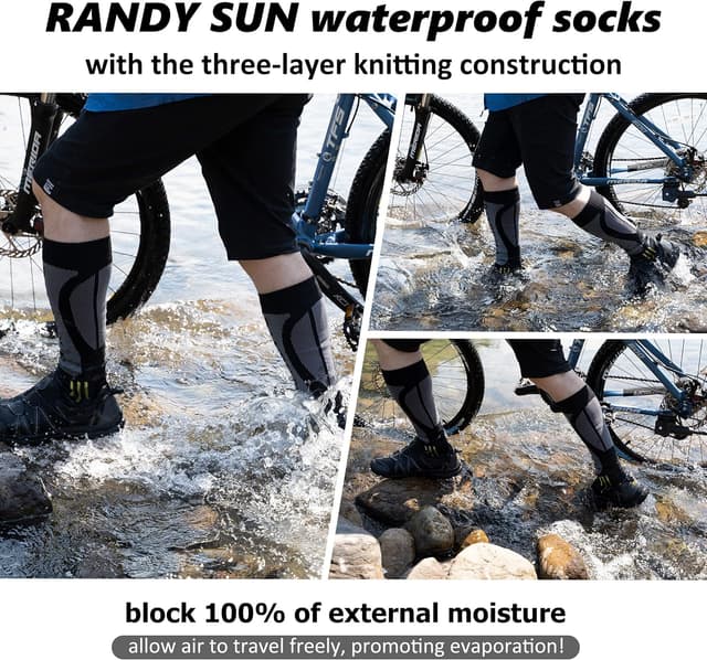 Detalle de RANDY SUN Waterproof Skiing Socks (SGS Certified) – Unisex Breathable, Seamless 1 Pair