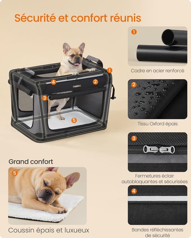 Thumbnail 4 de Feandrea PDC016B01 sac transport chien 60 cm