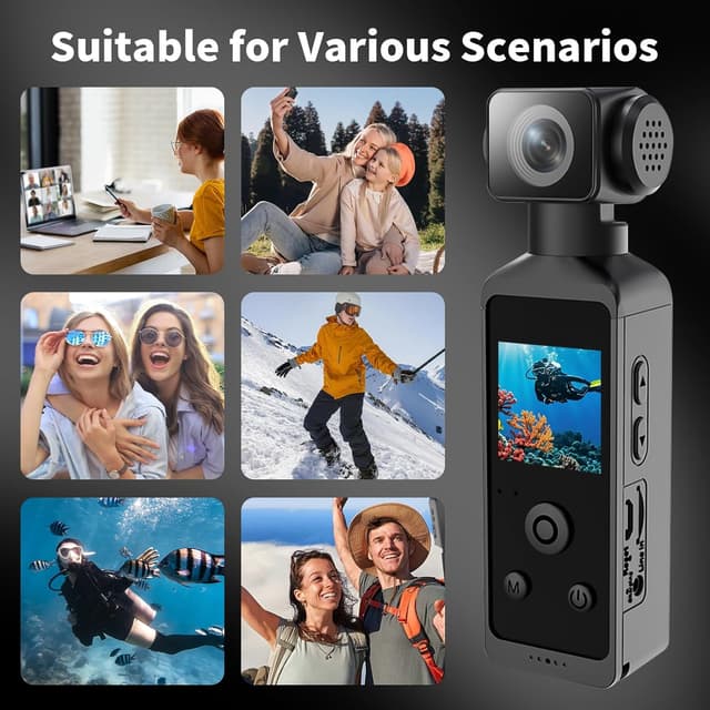 Thumbnail 6 de WOWAWOLA 5K Bodycam / Pocket Action Cam – 270° drehbares Objektiv, EIS und WiFi (64 GB TF-Karte im Lieferumfang)