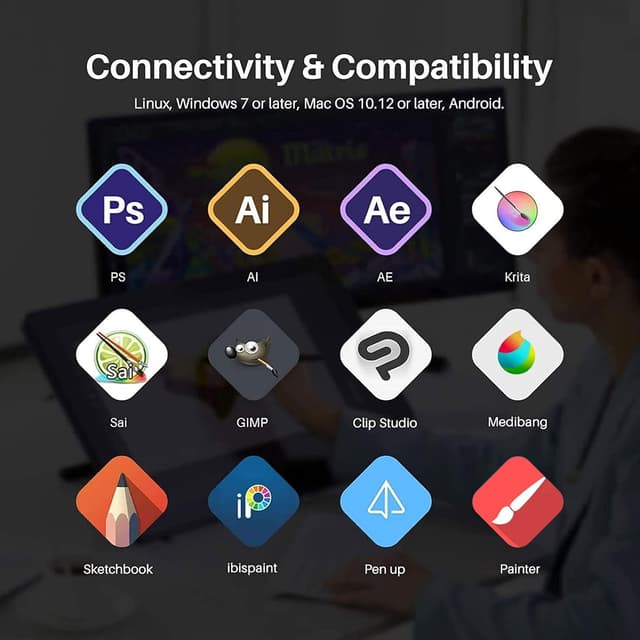 Thumbnail 6 de HUION KAMVAS 22 Graphic Drawing Tablet (21.5-inch) with PW517 battery-free stylus