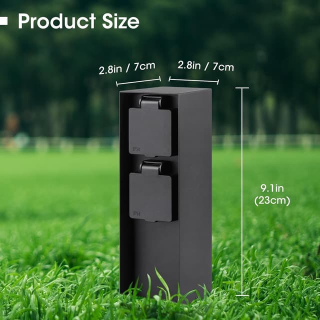 Detalle 2 de Gartensteckdosensäule 2 Steckdosen 3680 W