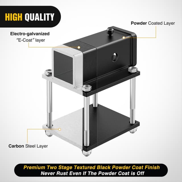 Detalle 2 de Nilight RV Bumper Hitch Receiver (2 in x 2 in) for 4–4.5 in Steel Bumper Beams, 2,000 lbs Capacity, Bolt-On