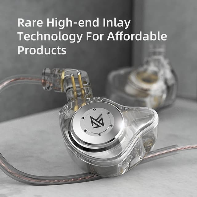 Detalle de Yinyoo KZ EDX PRO wired in-ear earphones (white) with 10mm dynamic driver