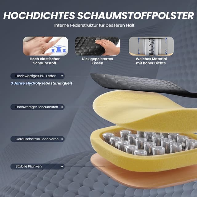 Thumbnail 6 de COLAMY Chefsessel Leder 6-Punkt Massage